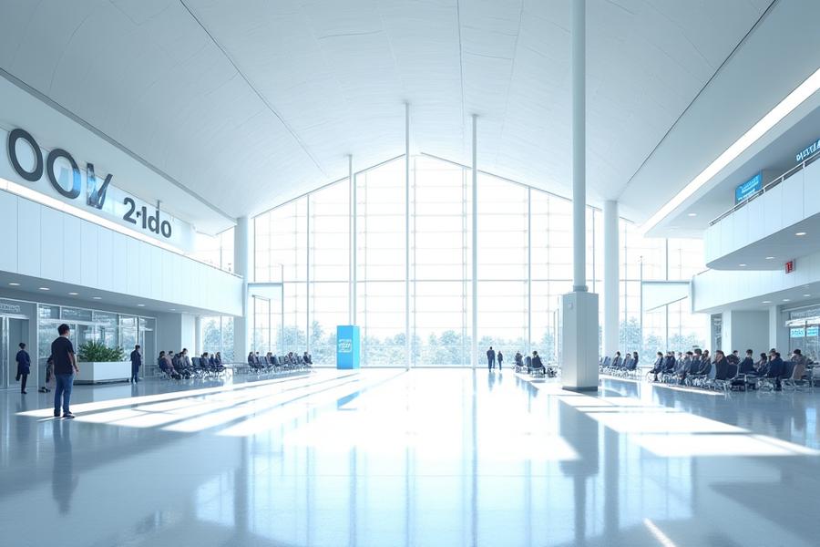 인천국제공항 제2터미널 내부의 넓고 현대적인 공간