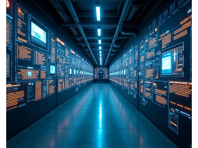 스마트 빌딩 내부의 첨단 제어 시스템 통합 화면