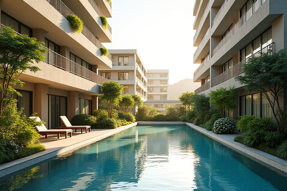 현대적인 고급 아파트 단지 전경