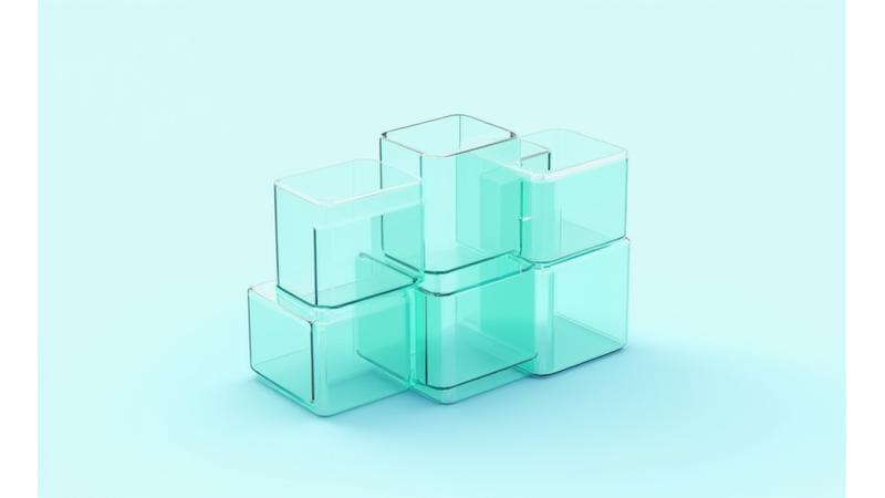 법적 고지 및 이용약관 개요를 나타내는 추상적인 이미지, 투명한 건물 구조와 법적 문서 아이콘이 조화롭게 배치된 모습